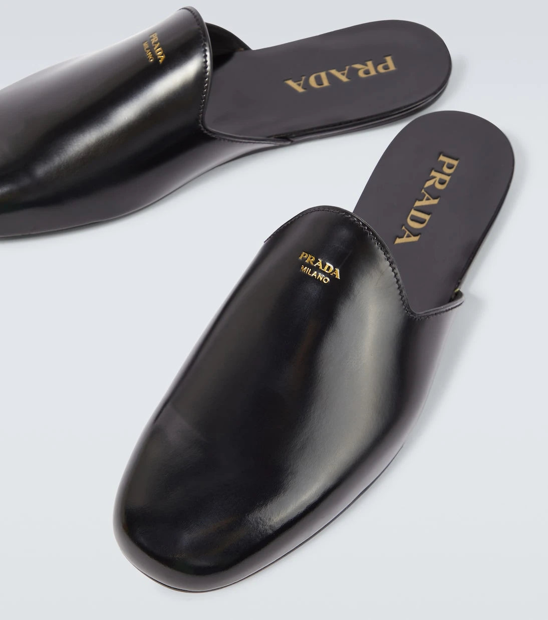 Prada - Brushed leather mules