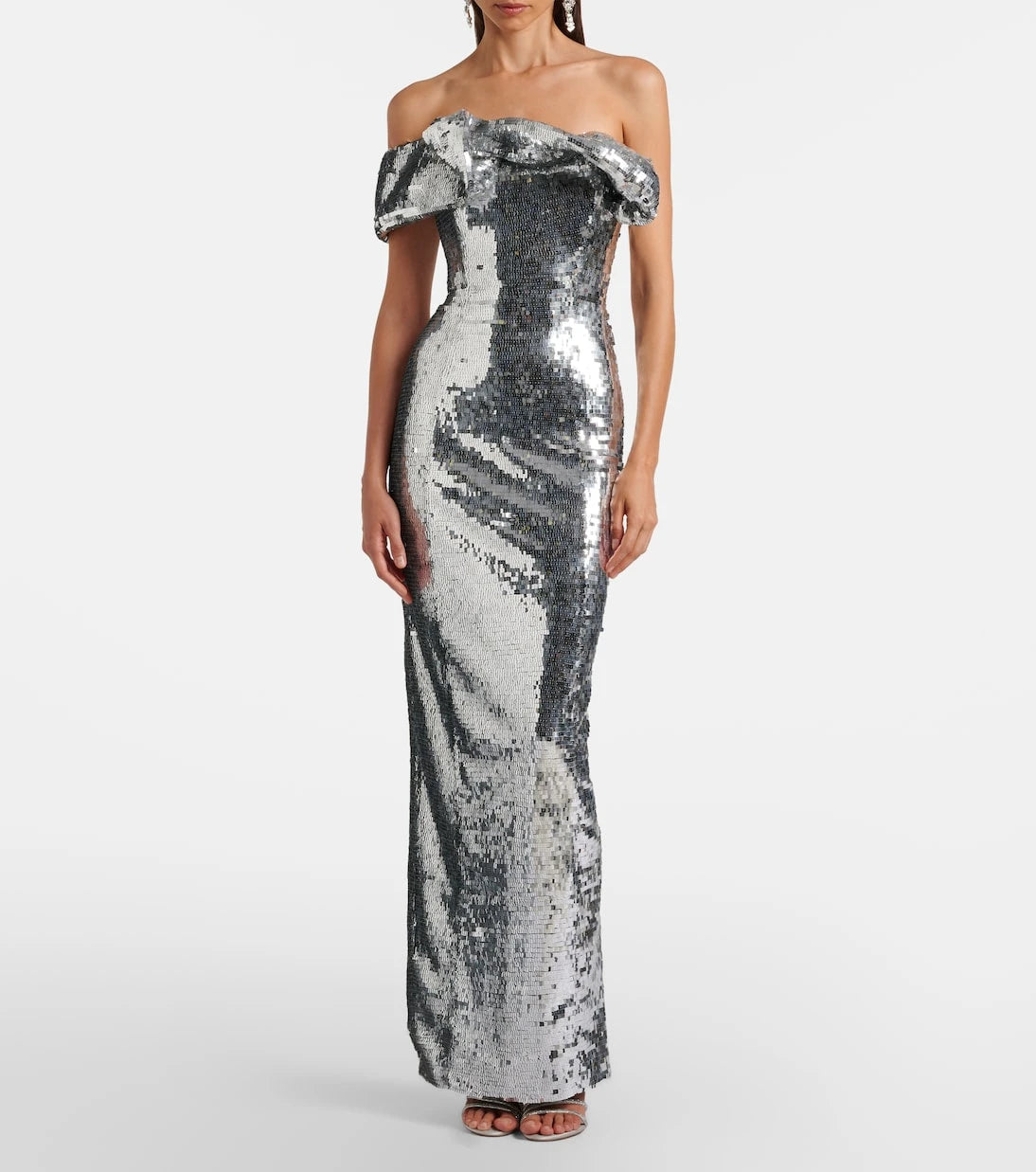 Rachel Gilbert - Tamzin sequined one-shoulder gown