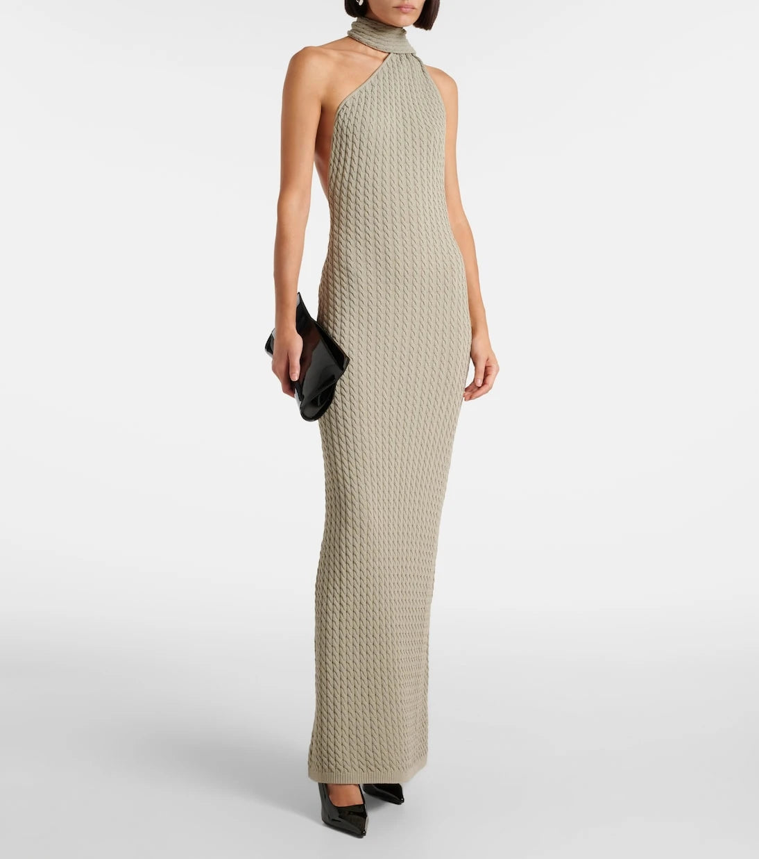 Aya Muse - Atria cable-knit cotton-blend maxi dress