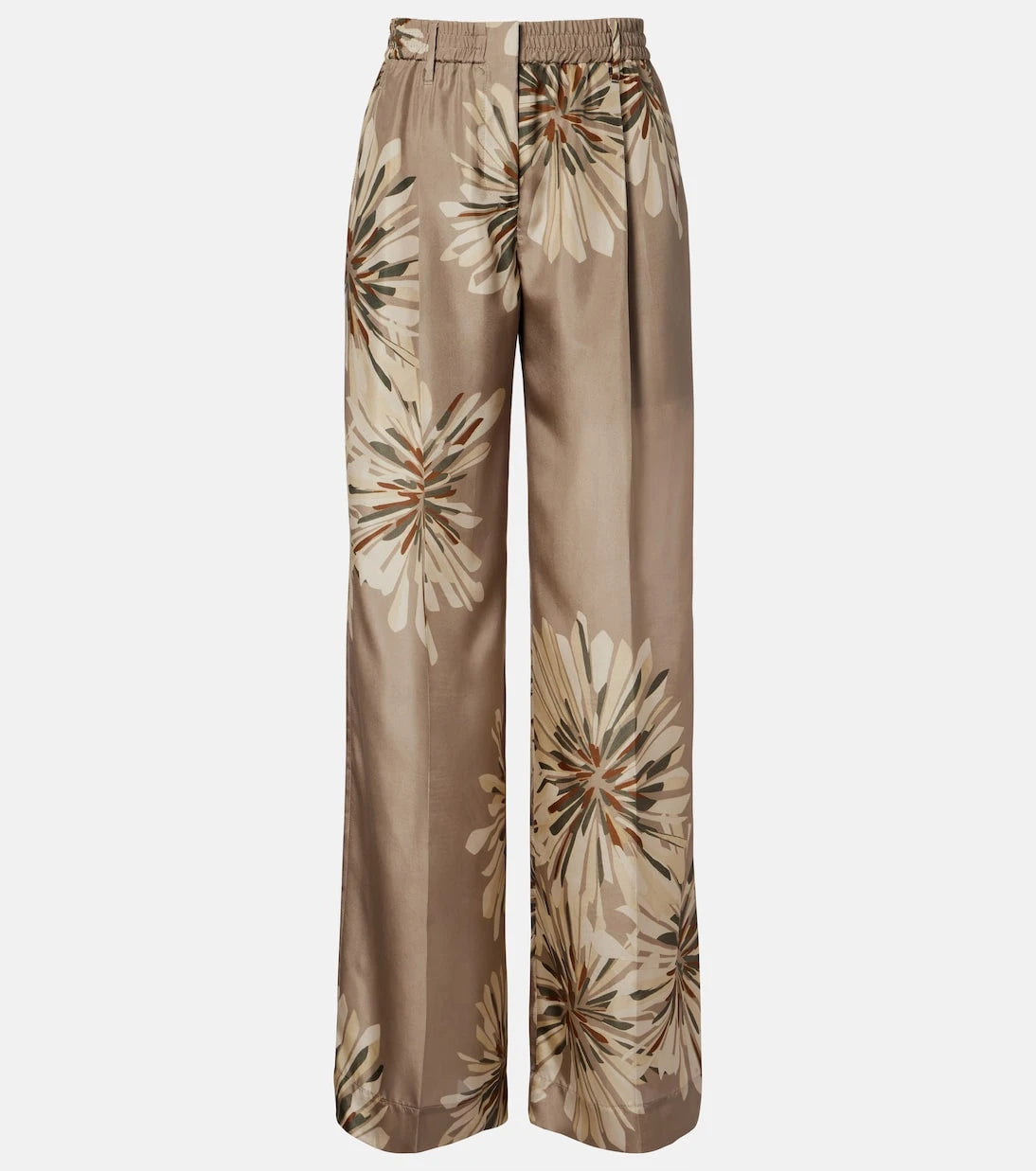 Brunello Cucinelli - Floral silk pongee wide-leg pants