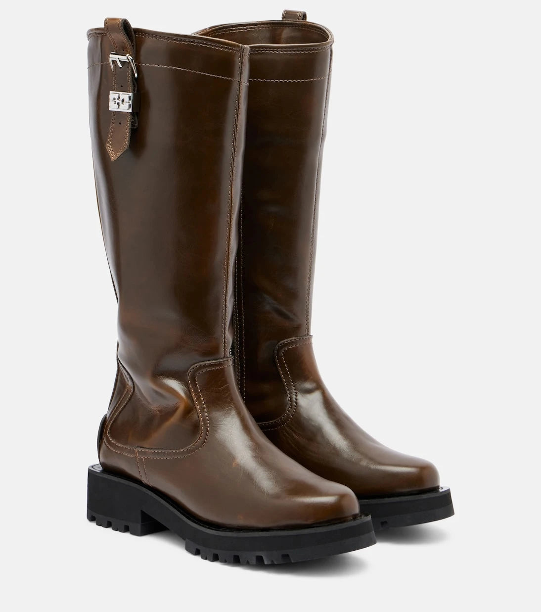 Ganni - Studs knee-high boots