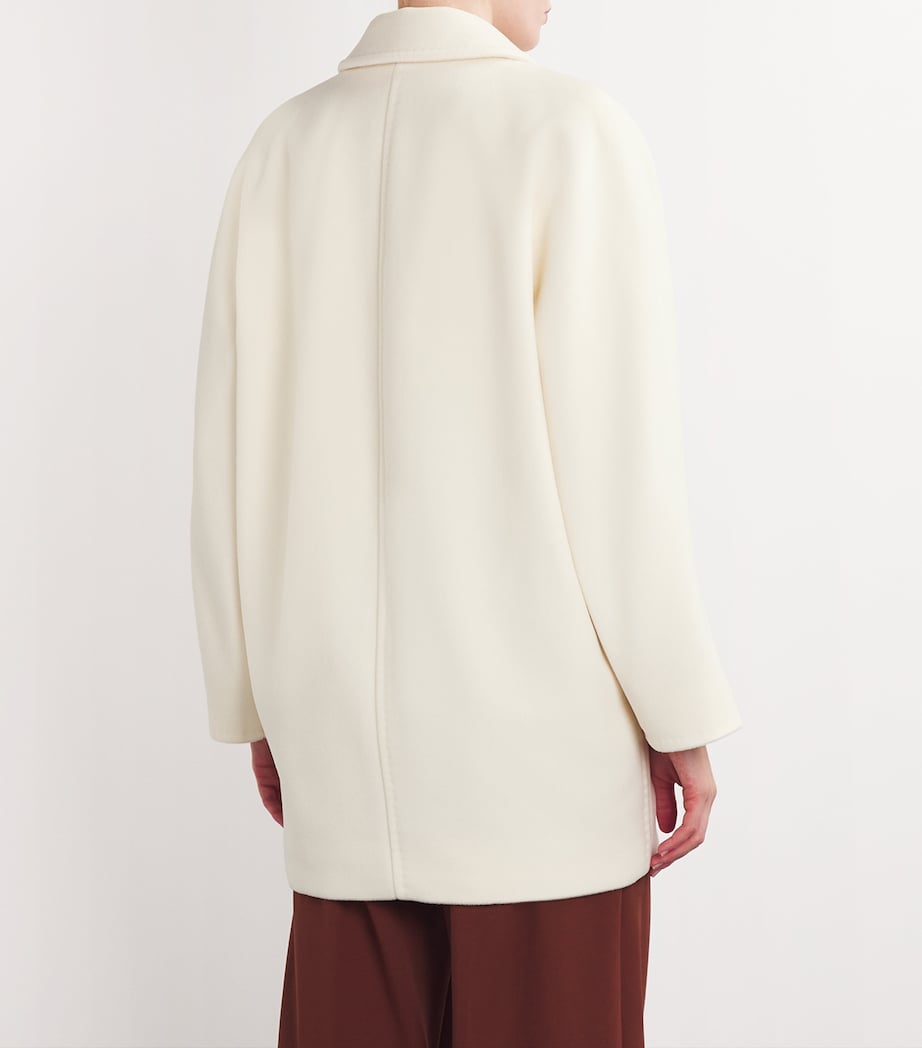 White Wool-Cashmere Rebus Coat