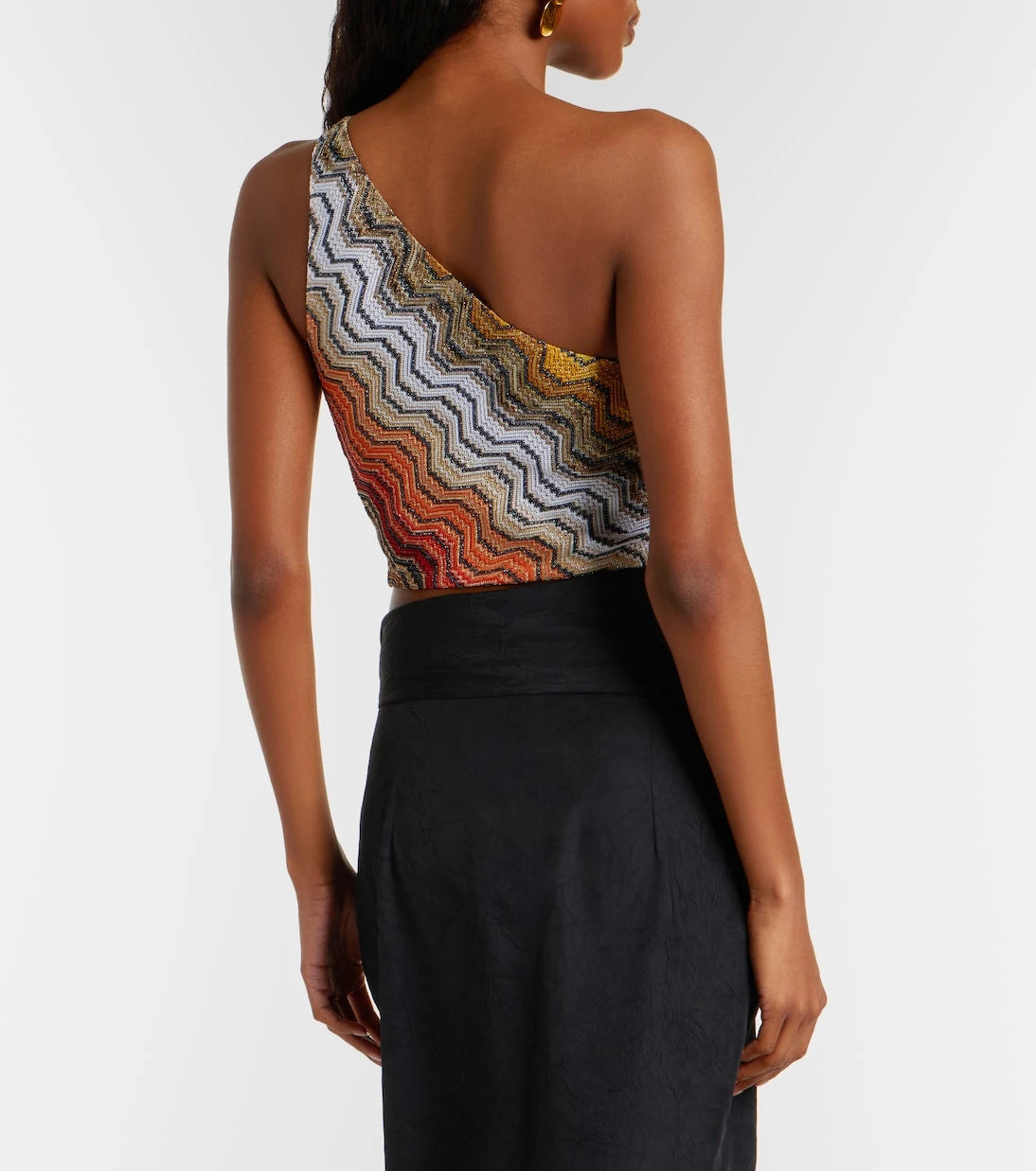 Missoni - توب قصير لامع بكتف واحد