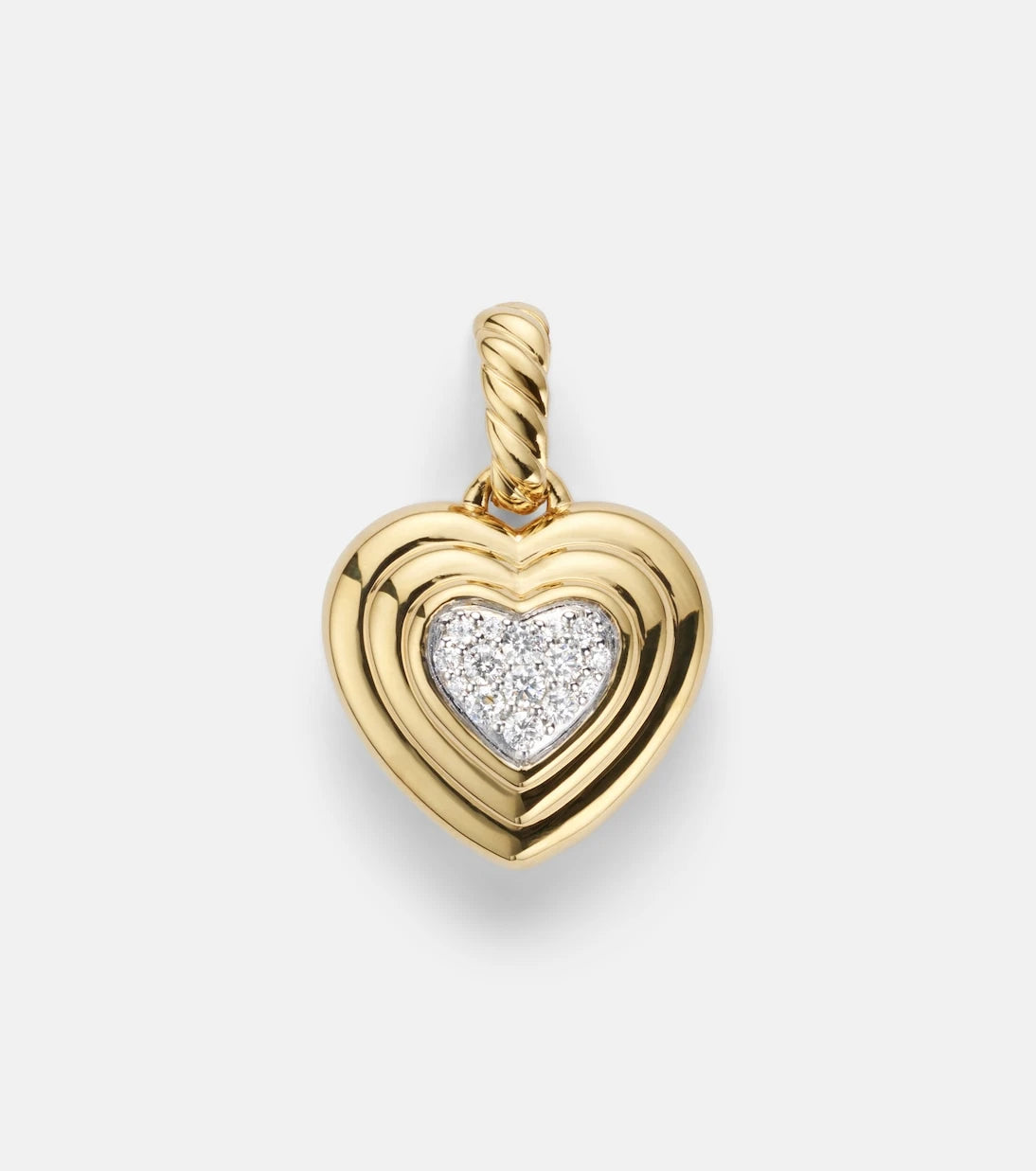 David Yurman - Puffy Heart Amulet 18kt gold pendant with diamonds