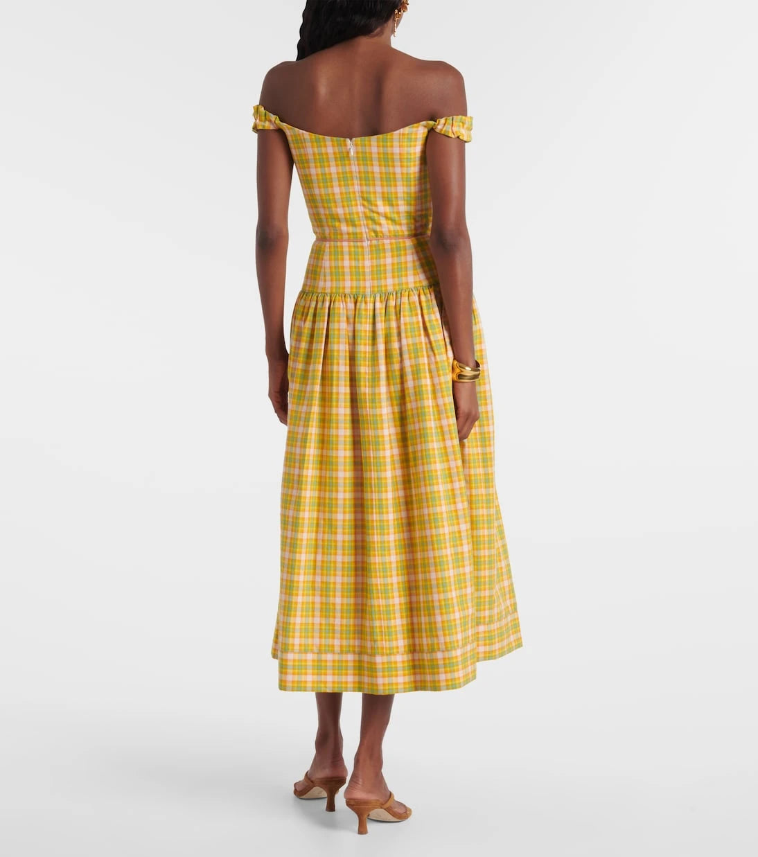 Markarian - Giorgia checked cotton midi dress