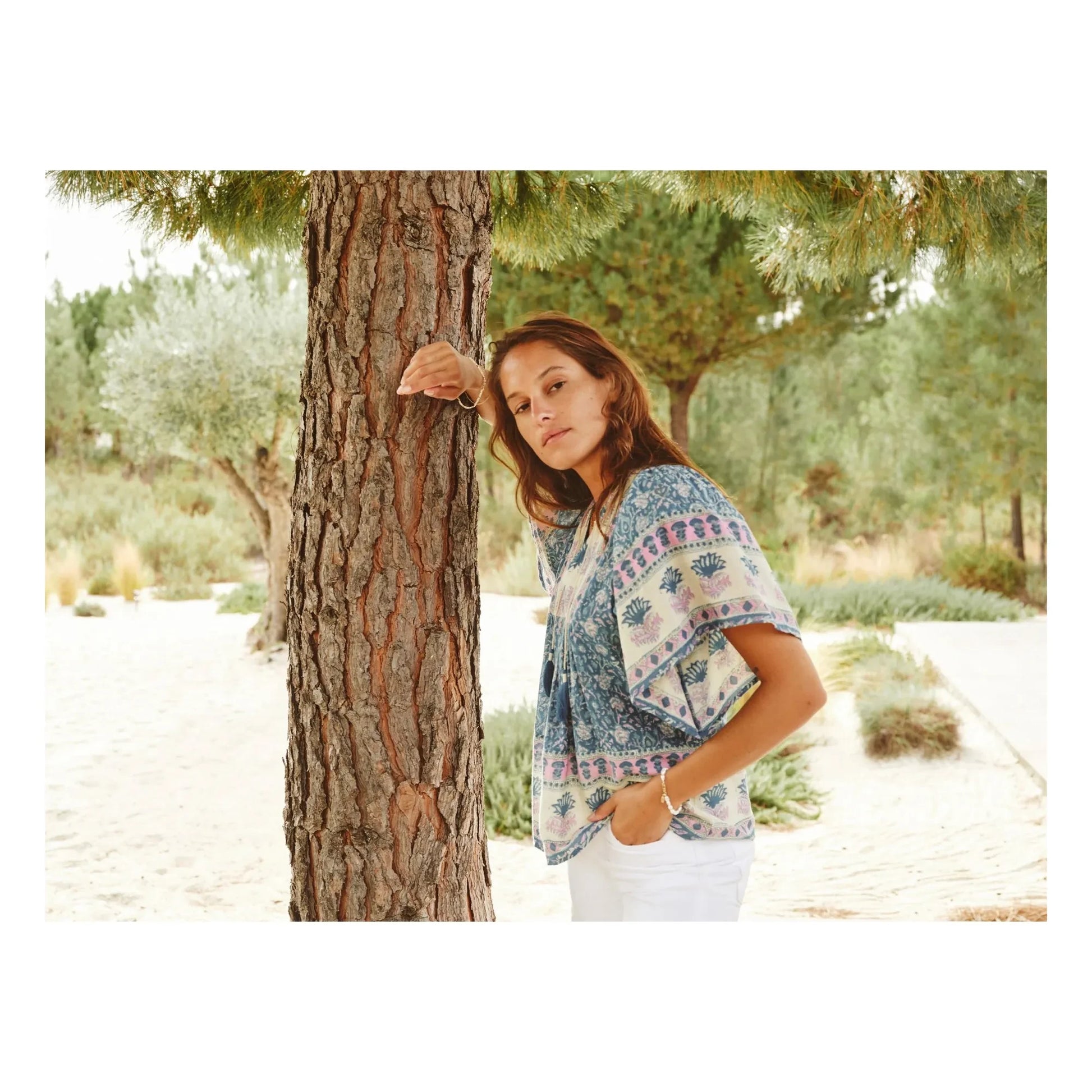 M.A.B.E. - Myla Cotton blouse | Blue