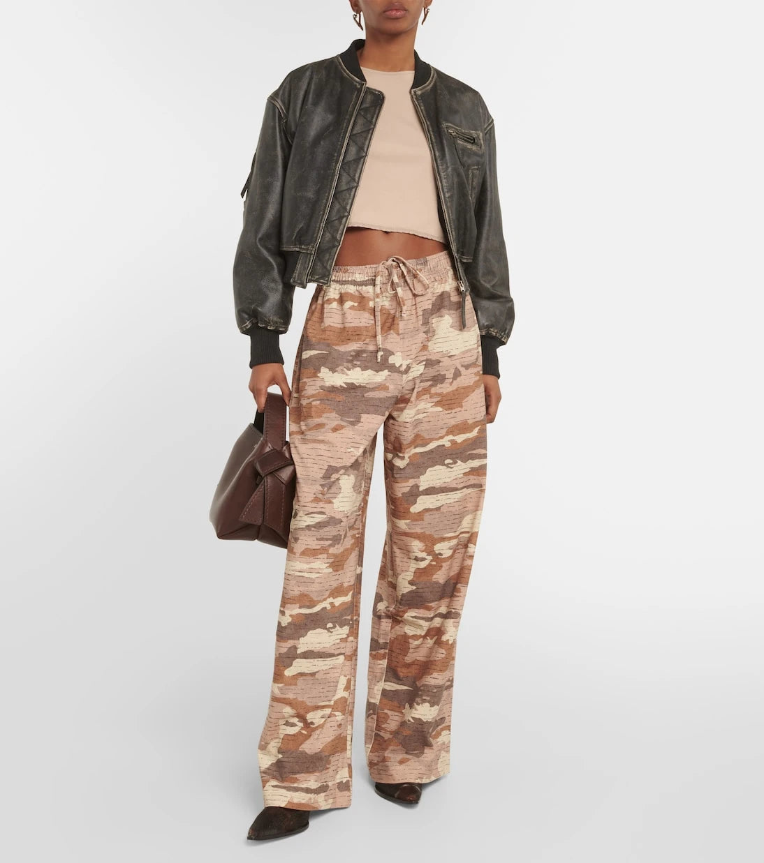 Acne Studios - بنطال رياضي فيغا مموه من القطن