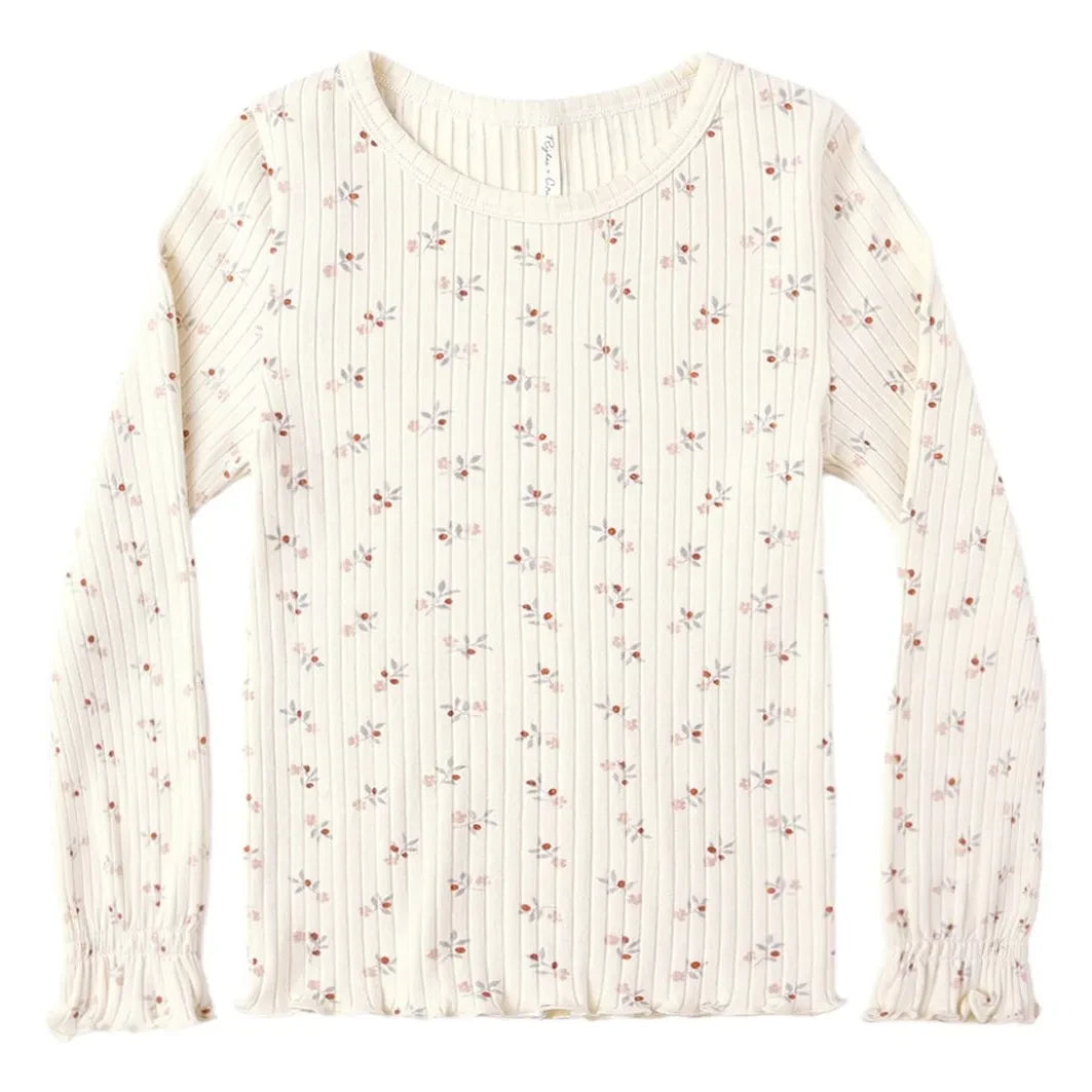 Rylee + Cru - Floral ribbed T-shirt | Ecru