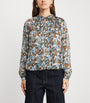 Veronica Beard Multi Silk Floral Linds Blouse