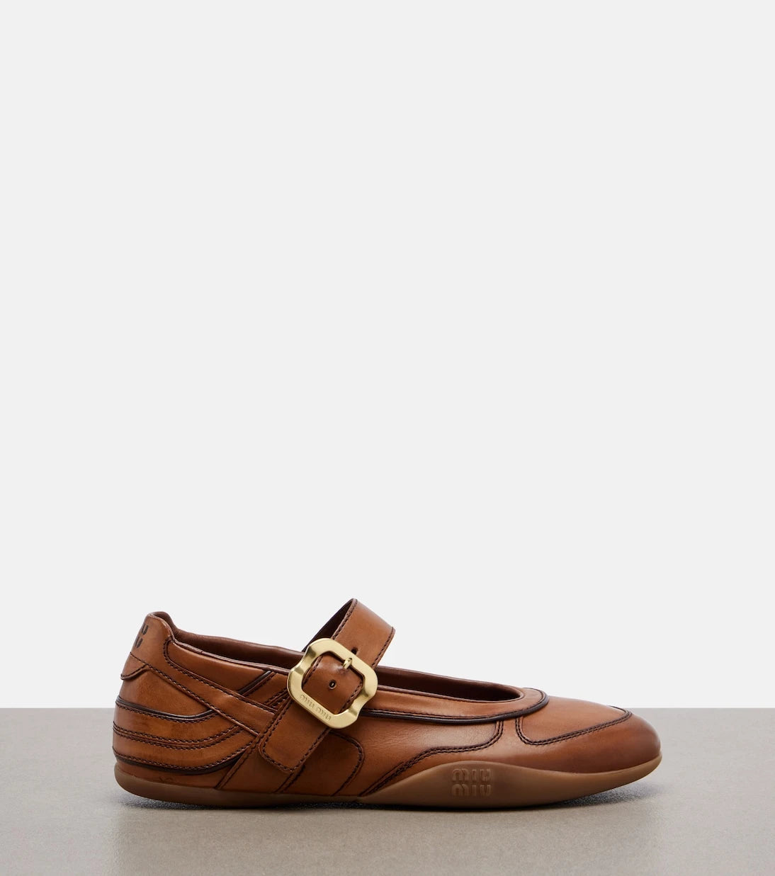 Miu Miu - Gymnasium leather ballet flats