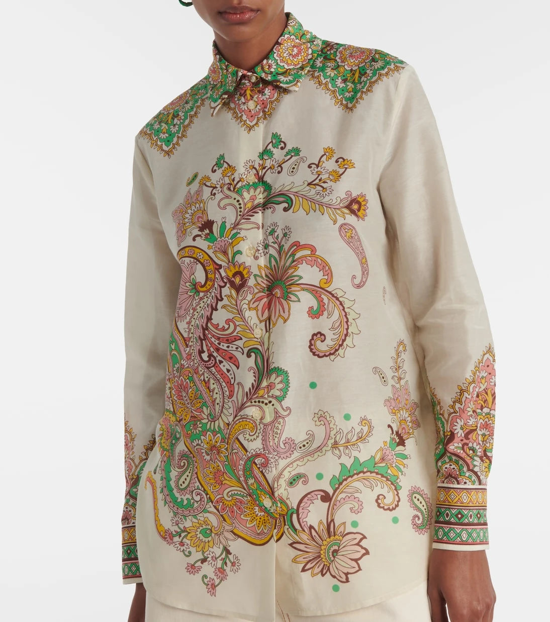 Etro - Printed cotton and silk shirt