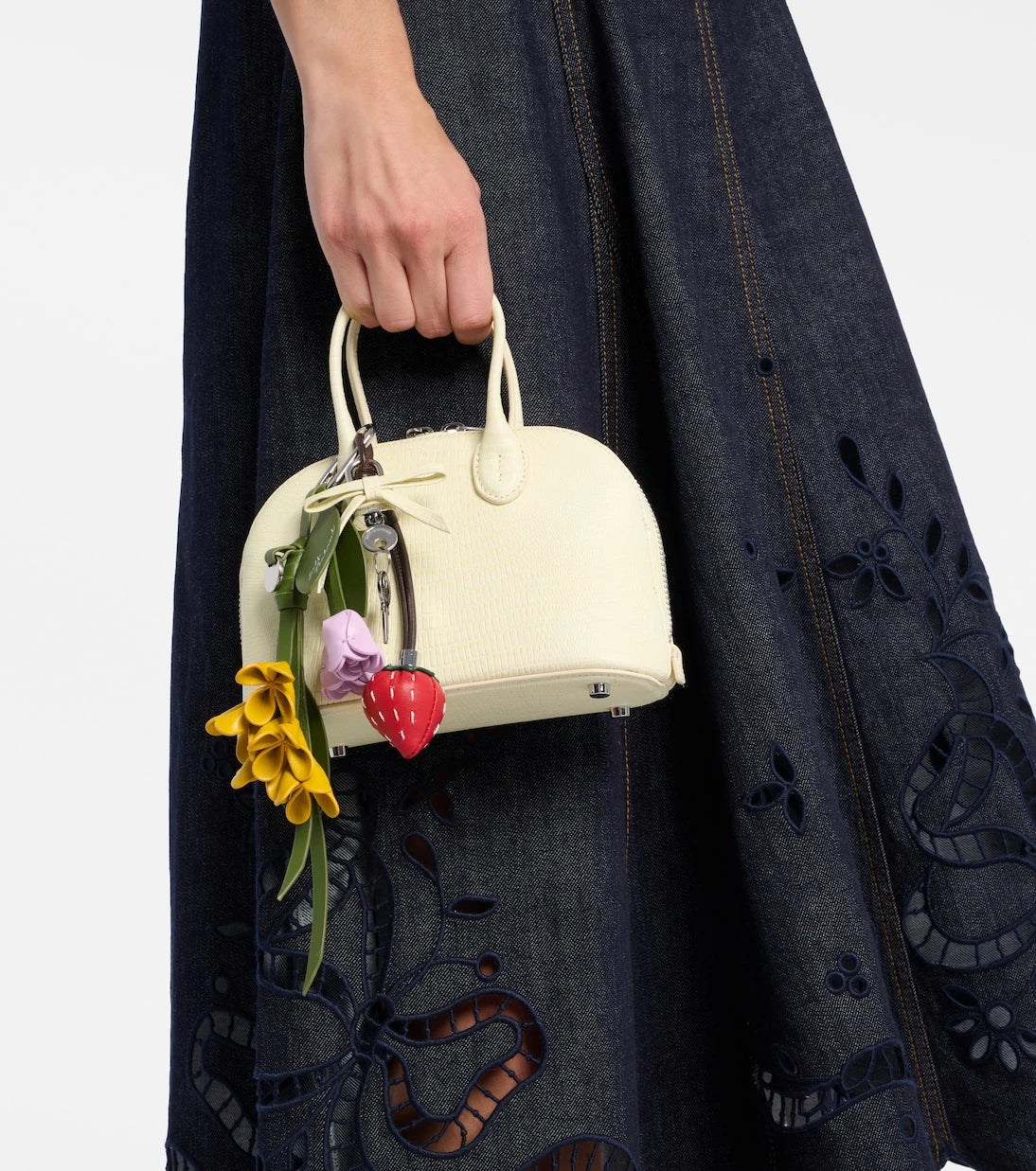 Self-Portrait - Lizard Small leather top-handle bag