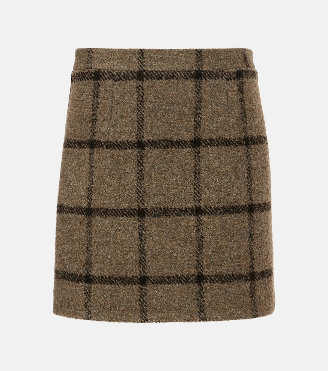 Patou - Checked wool-blend tweed miniskirt