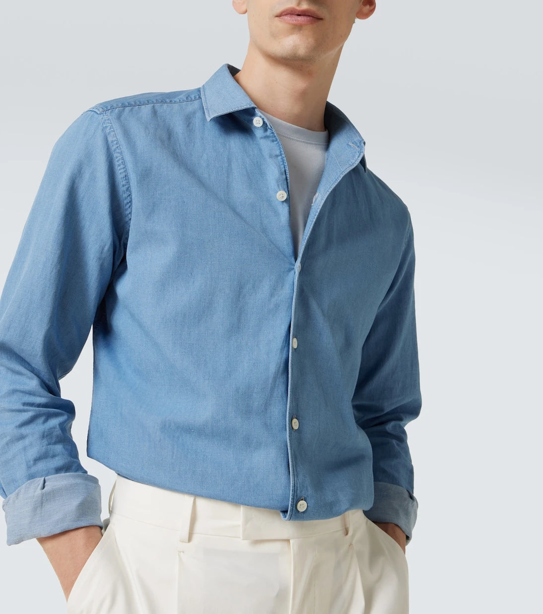 Zegna - Cotton and linen denim shirt