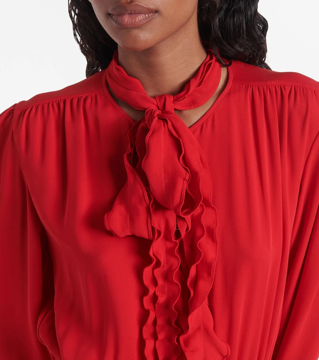 Valentino - Ruffled silk georgette midi dress
