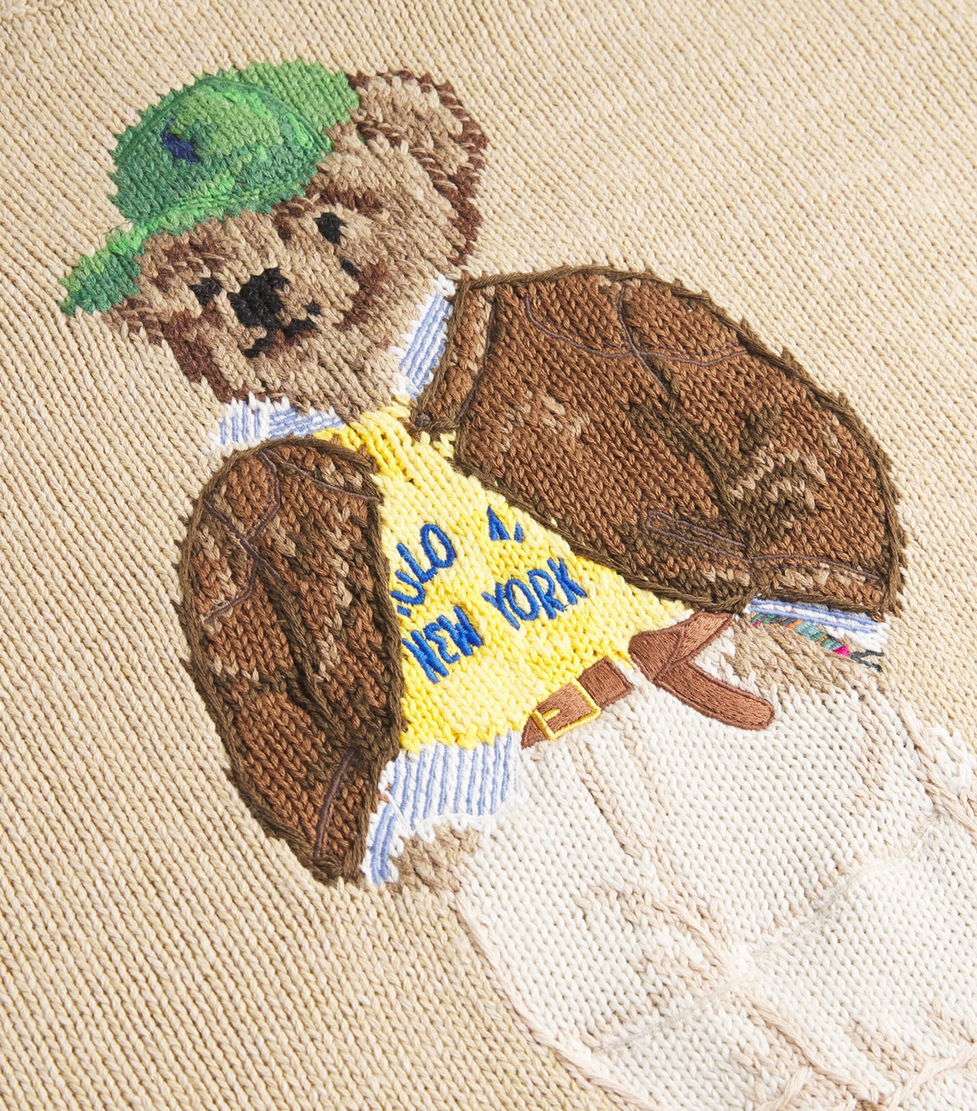 Brown Cotton Polo Bear Sweater