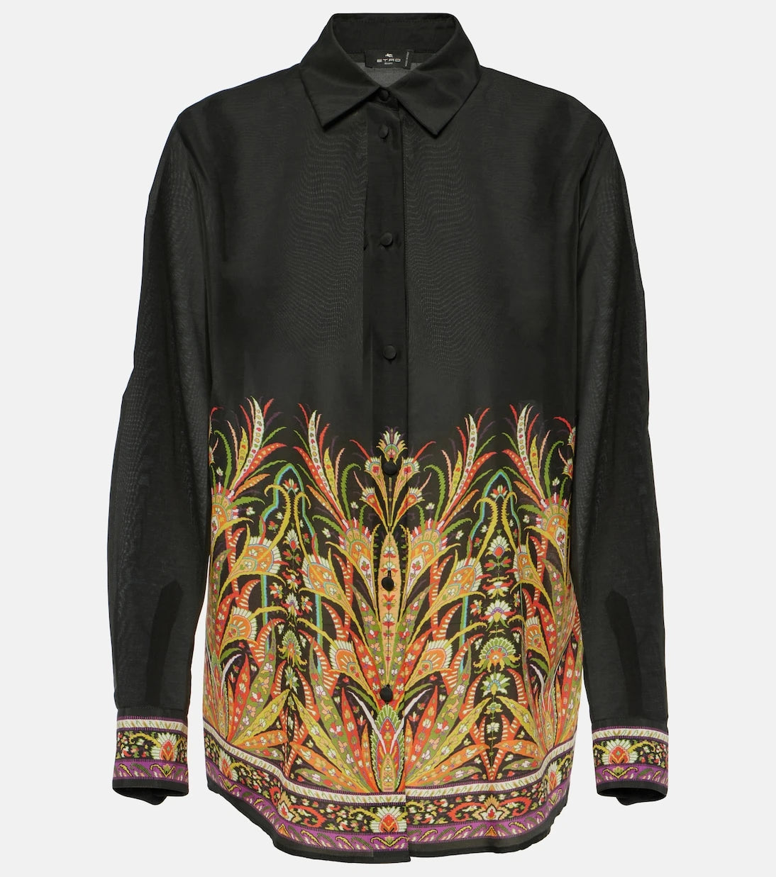 Etro - Printed cotton and silk shirt