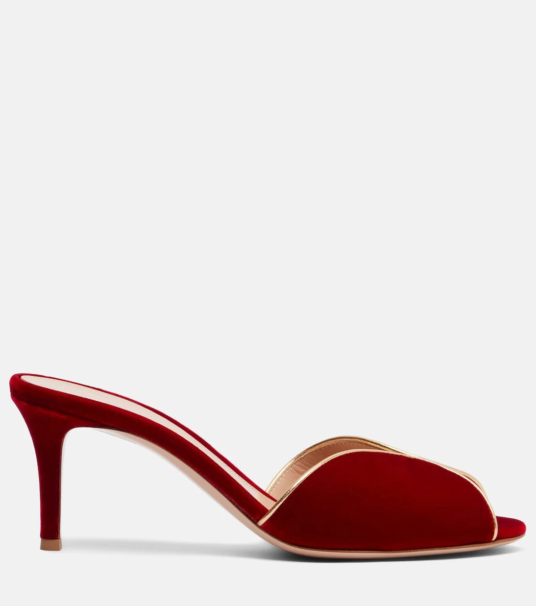 Gianvito Rossi - 70 leather-trimmed velvet mules