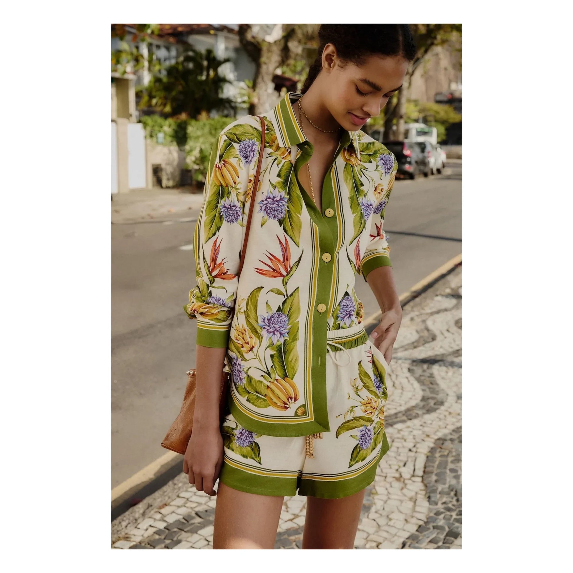 Farm Rio - Tropical shorts  | Sand