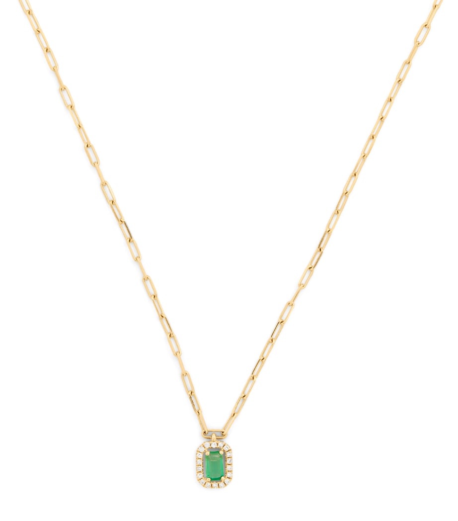 Yellow Gold, Diamond and Emerald Mini Me Necklace