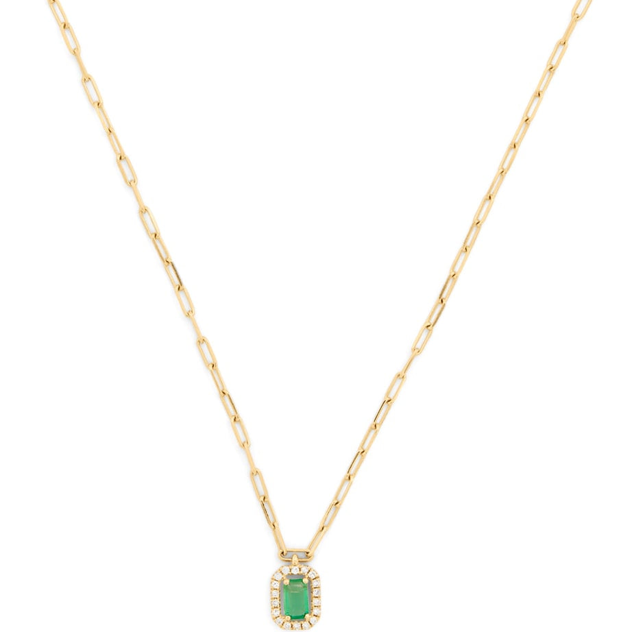 Yellow Gold, Diamond and Emerald Mini Me Necklace