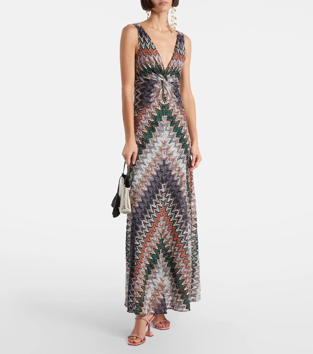 Missoni - فستان ماكسي لاميه بتصميم متعرج