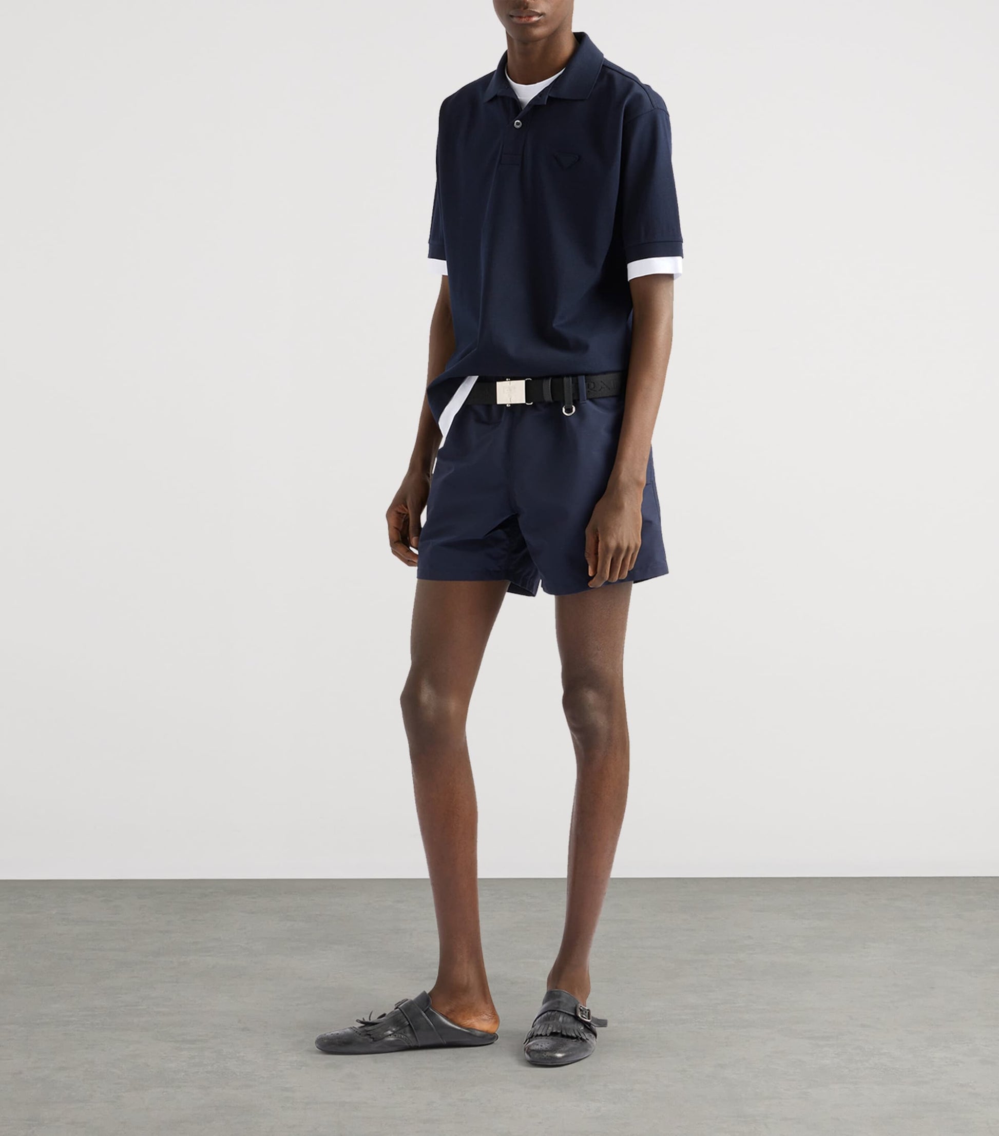 Prada Double-Layer Logo Polo Shirt