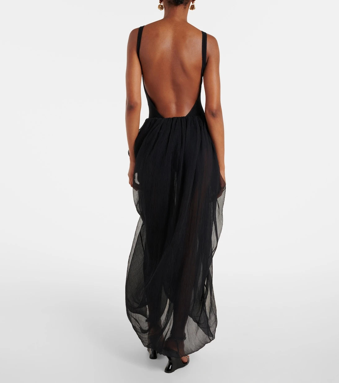 Magda Butrym - Ruffled silk tulle maxi skirt