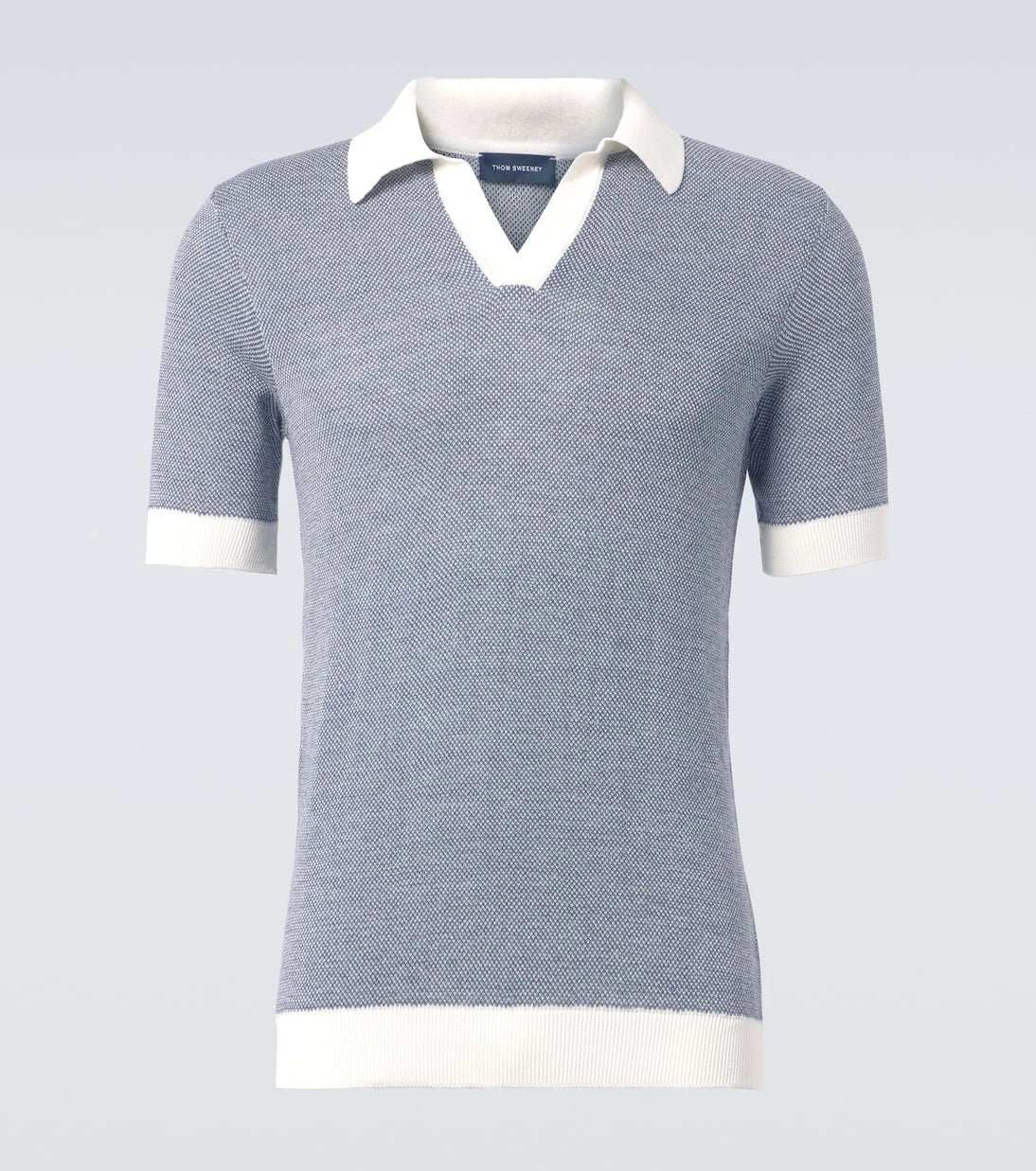 Thom Sweeney - Cotton and linen polo shirt