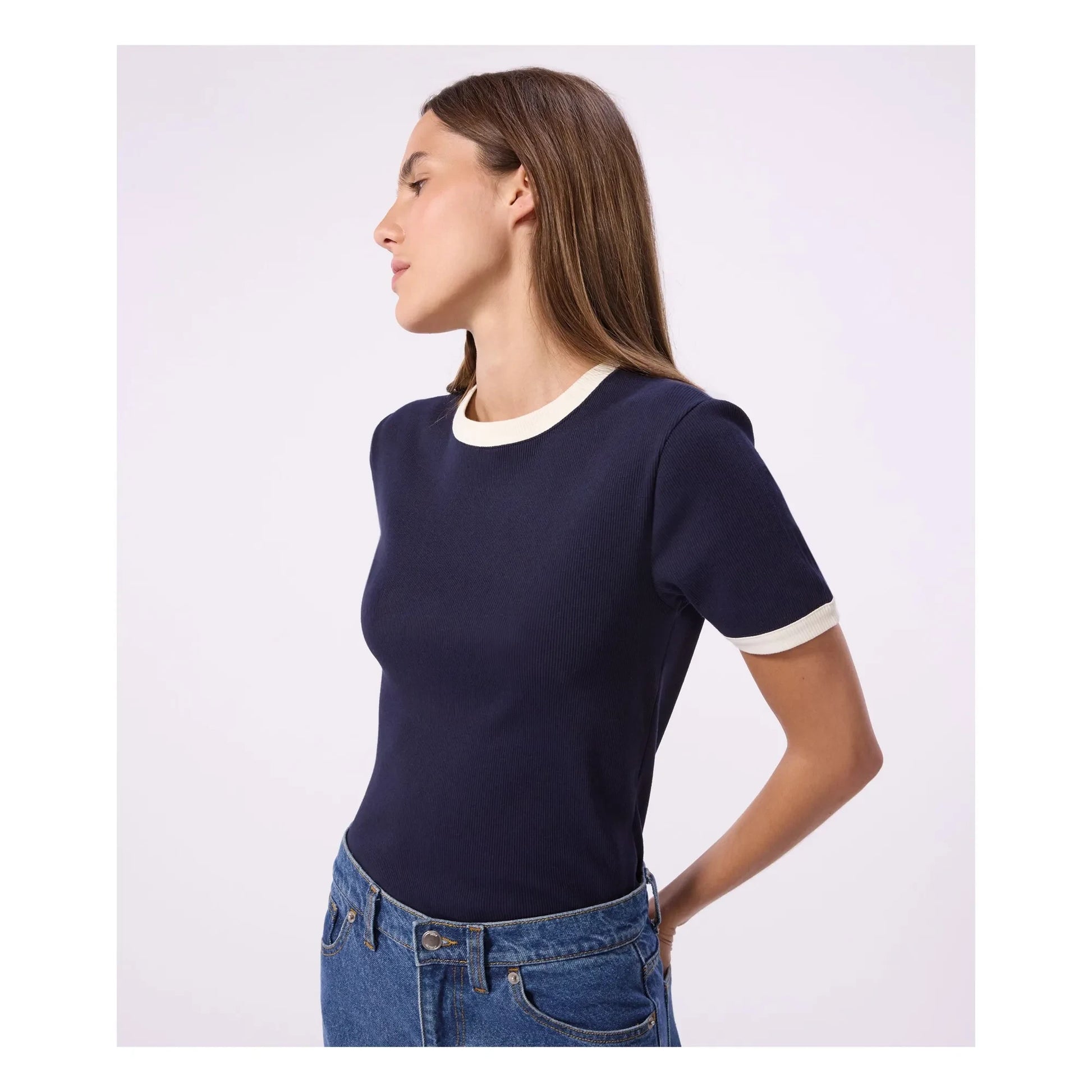 Petit Bateau - Iconic Ribbed T-shirt | Navy blue