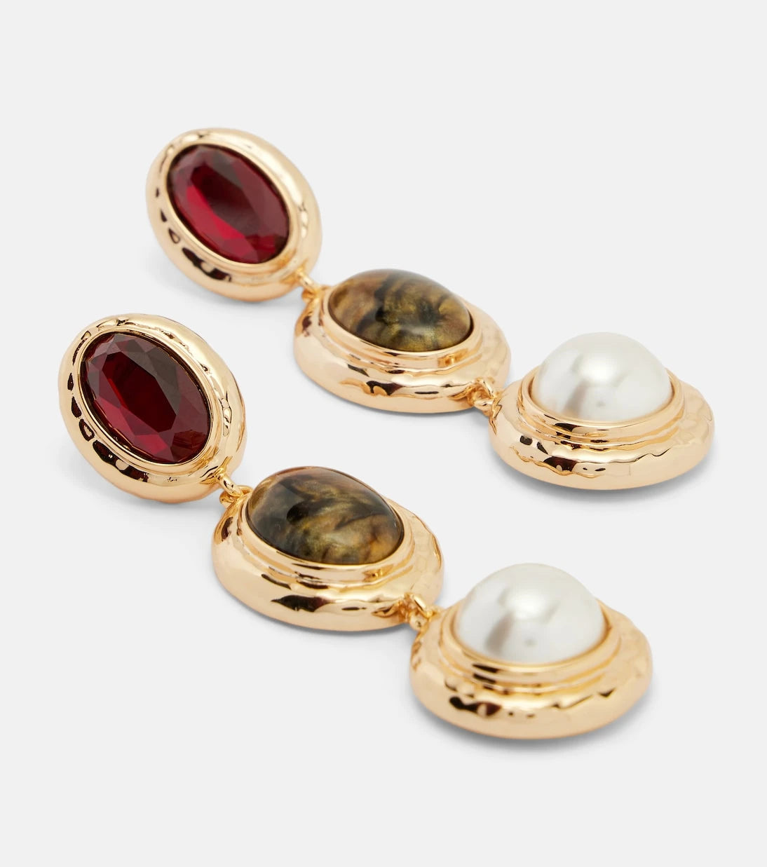 Self-Portrait - Embellished drop earrings