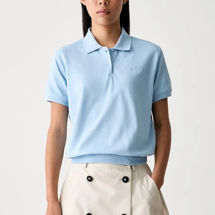 adidas Originals polo yaka kadın pamuklu tişört