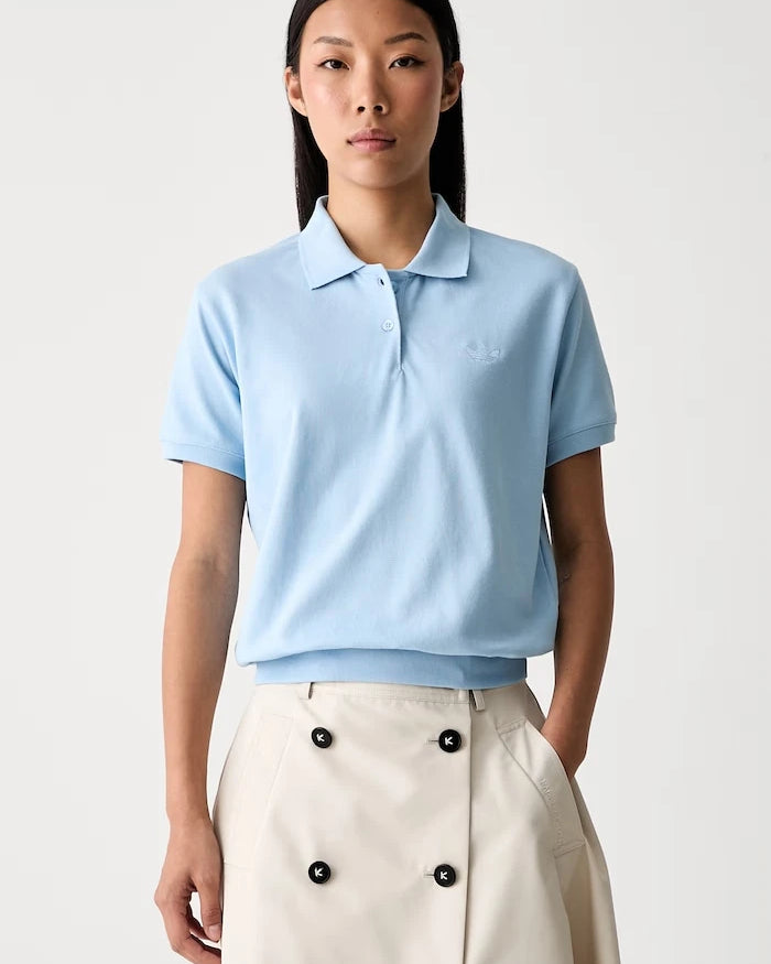 adidas Originals polo yaka kadın pamuklu tişört