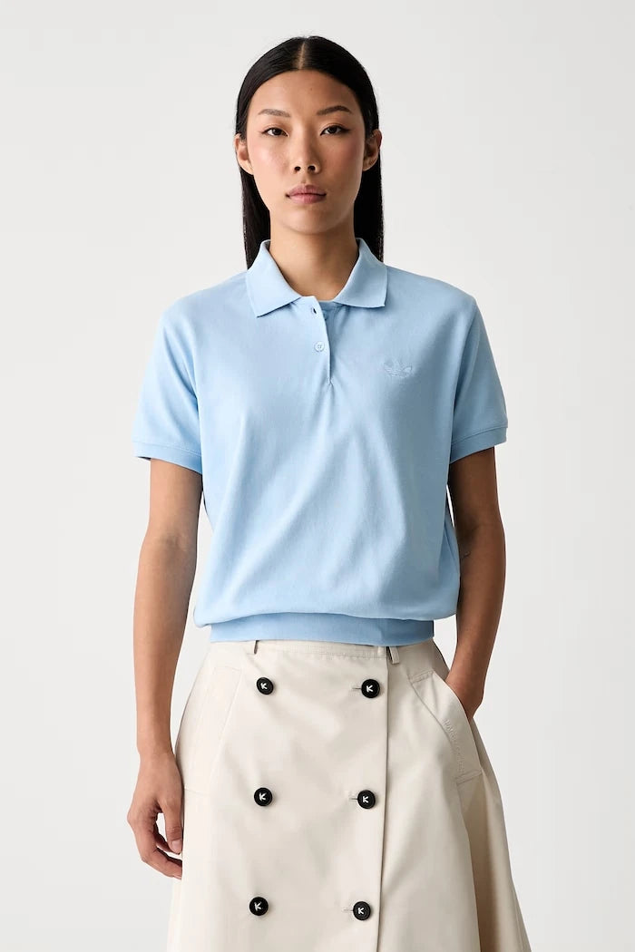 adidas Originals polo yaka kadın pamuklu tişört