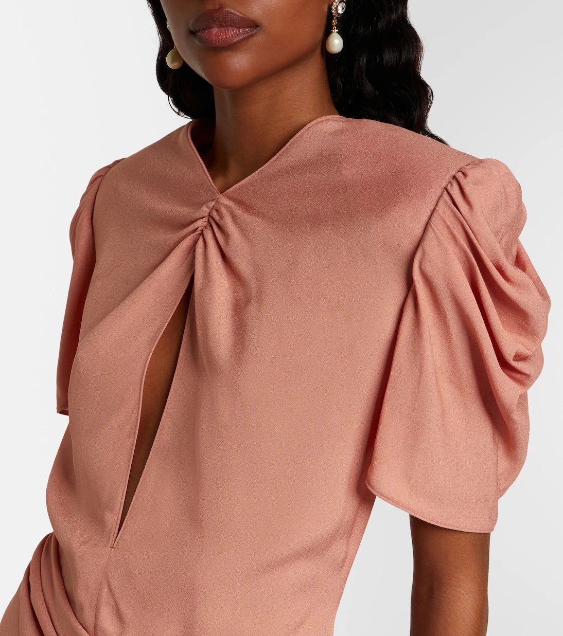 Valentino - Bow-detail draped midi dress