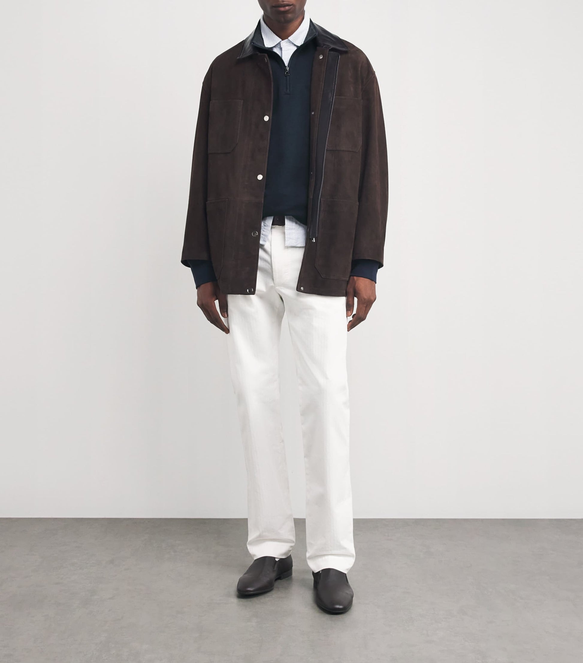 Polo Ralph Lauren Navy Cotton-Blend Quarter-Zip Sweater