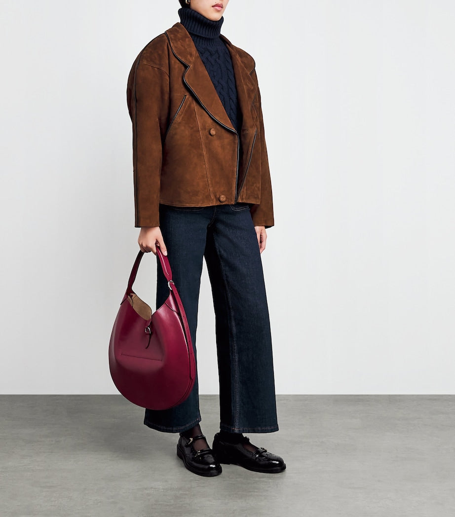 Brown Suede Oversized Jacket