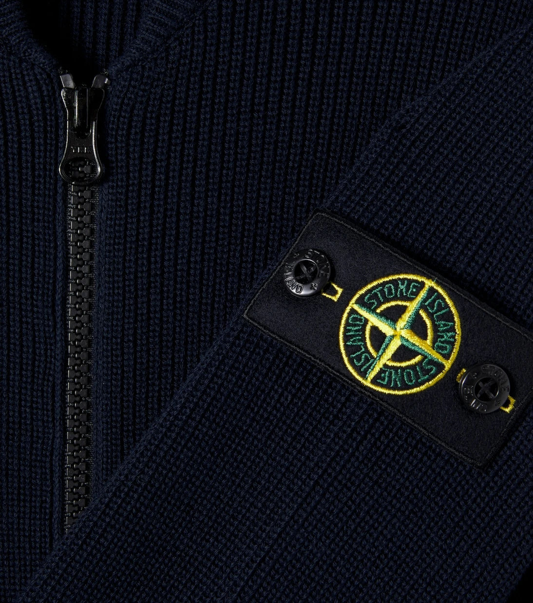 Stone Island Junior - Pusula desenli pamuklu fermuarlı süveter