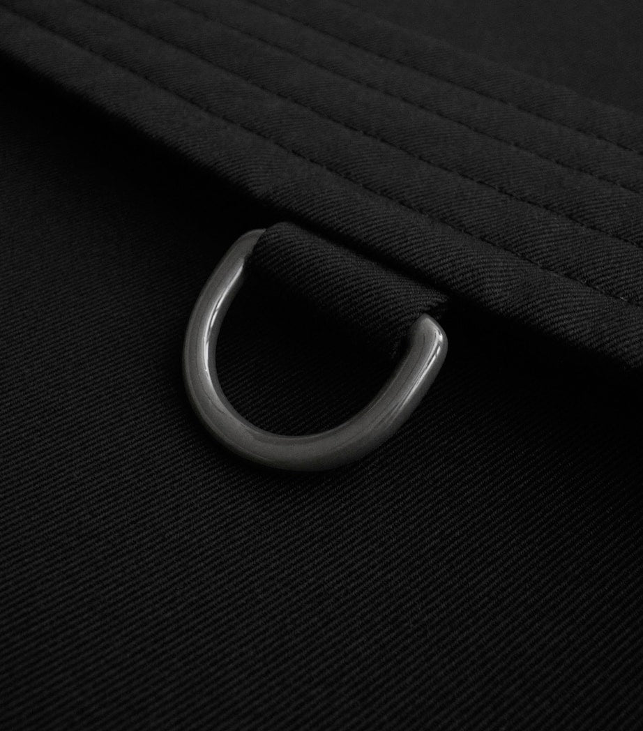 Burberry Black Cotton Kensington Short Trench Coat