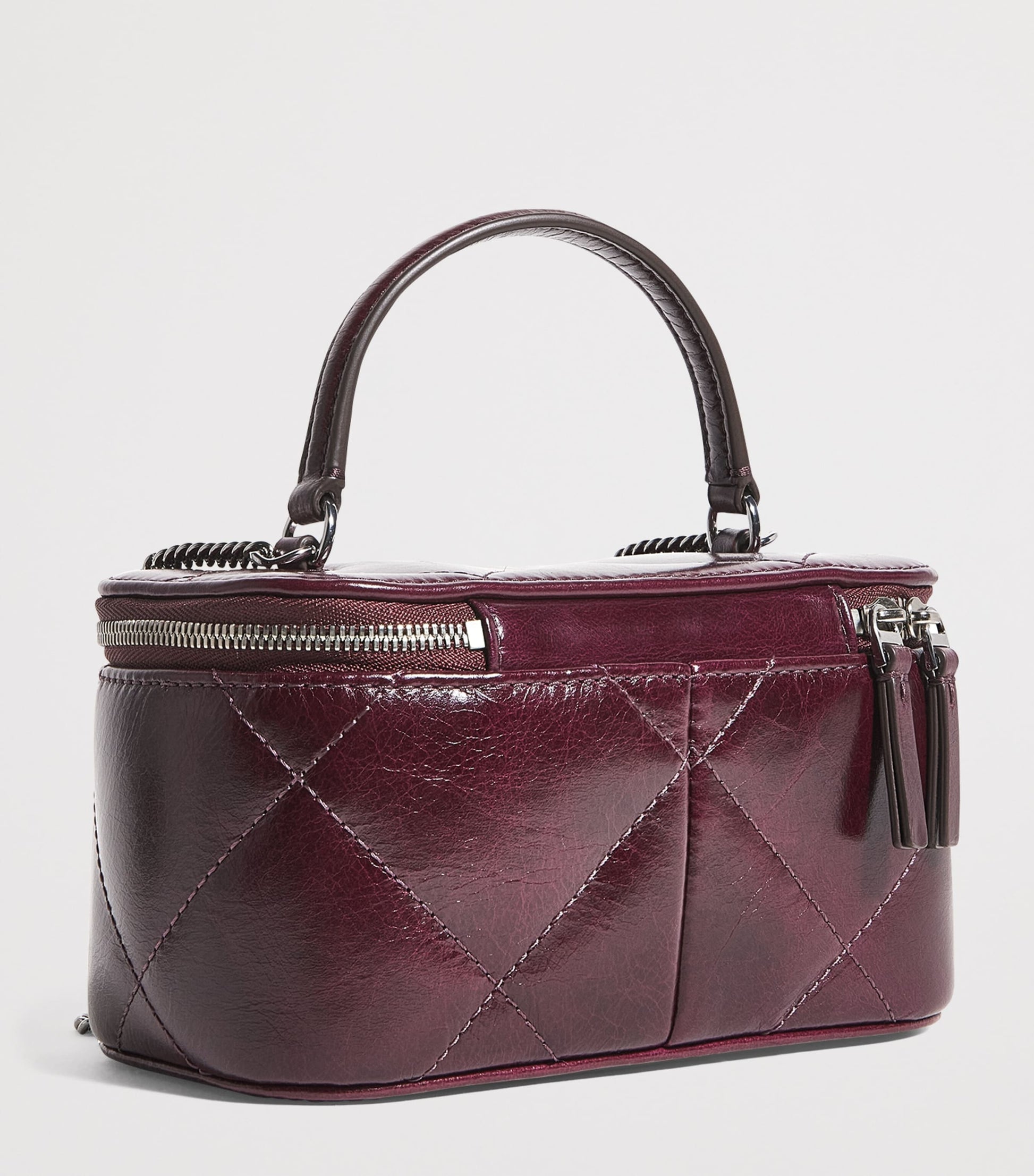 Tory Burch Red Leather Quilted Kira Vanity Case Bag