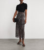 Metallic Pleated Maxi Skirt