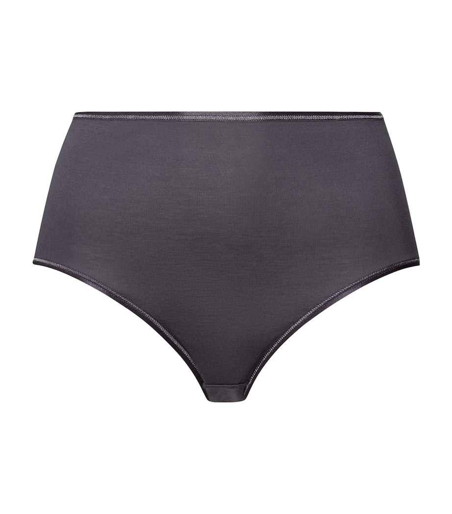 Hanro Black Cotton Seamless Maxi Brief
