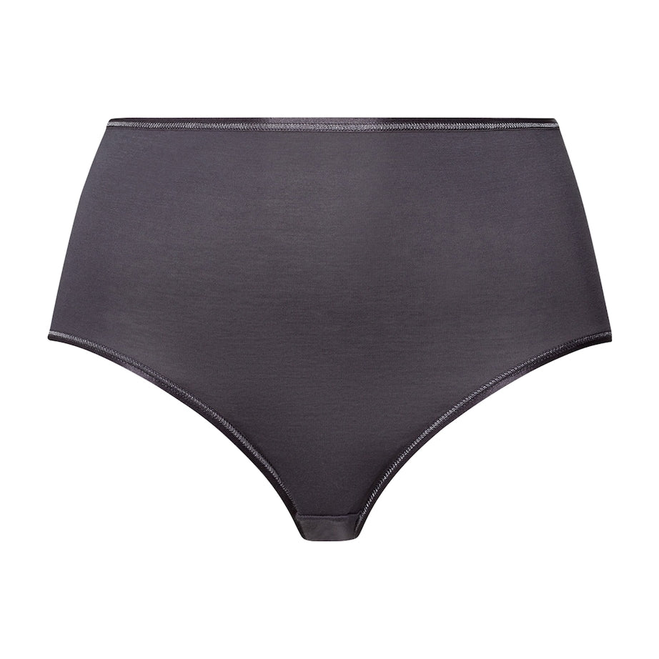 Hanro Black Cotton Seamless Maxi Brief