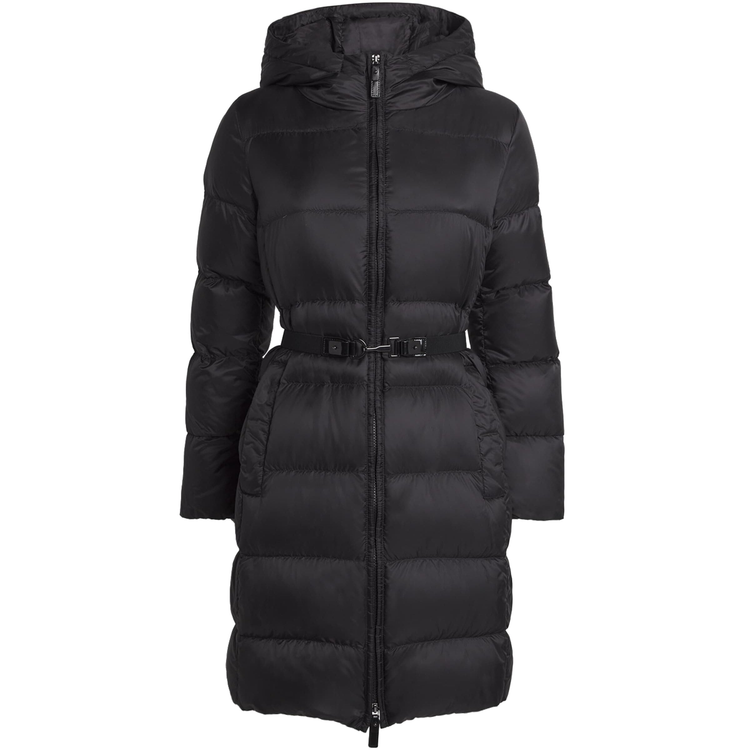 Max Mara Black Down Quilted Longline Jacket