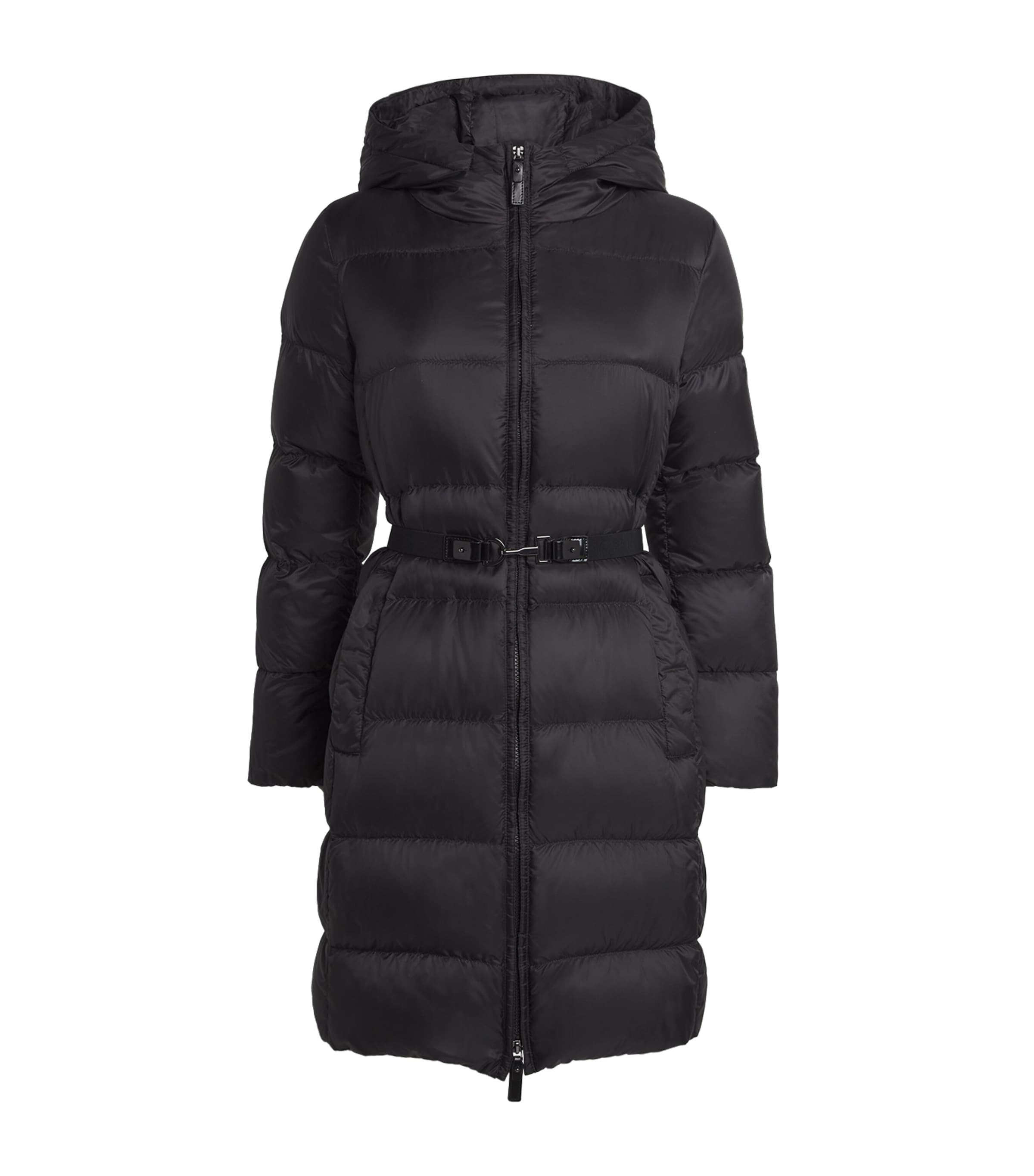 Max Mara Black Down Quilted Longline Jacket
