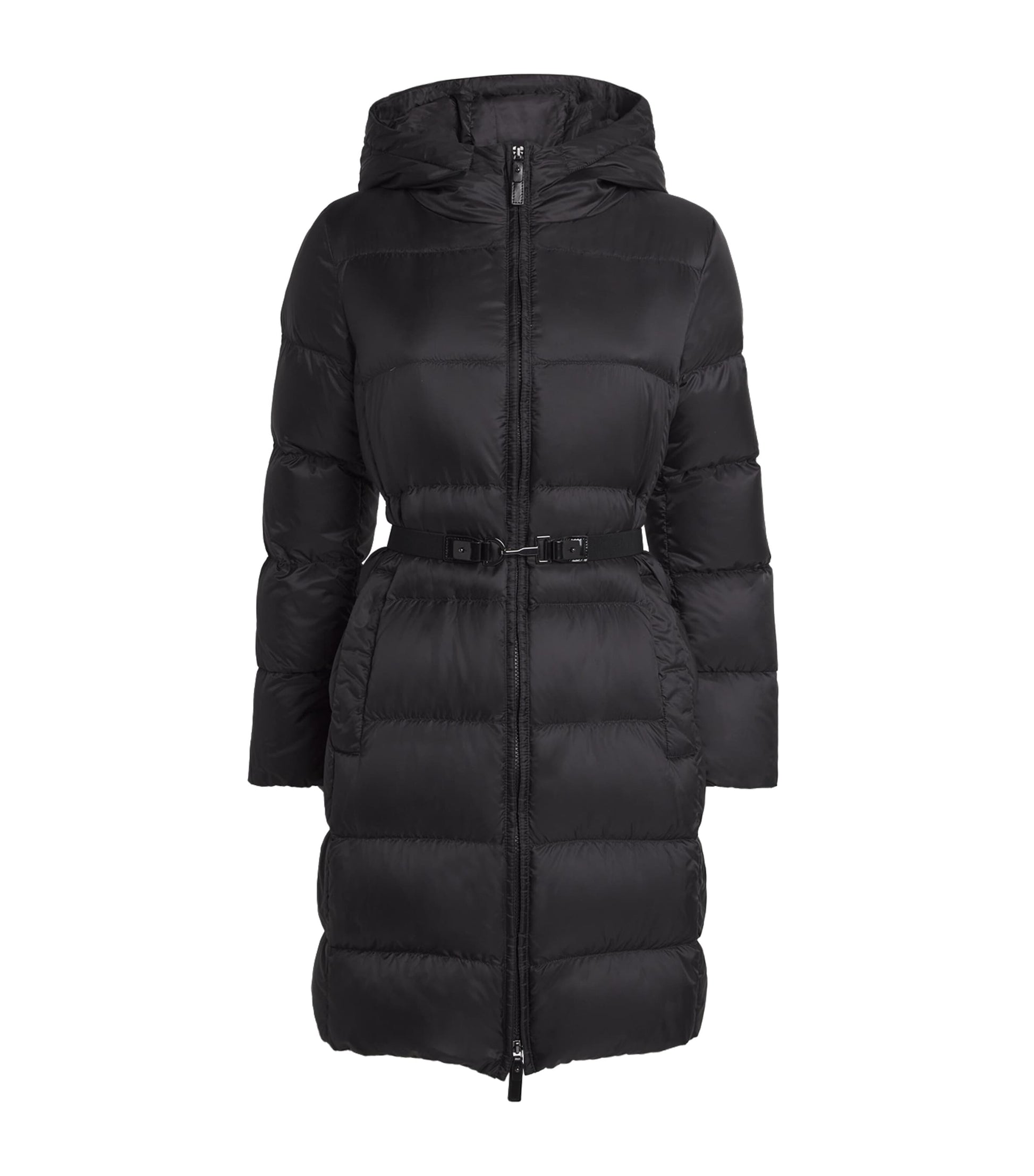 Max Mara Black Down Quilted Longline Jacket