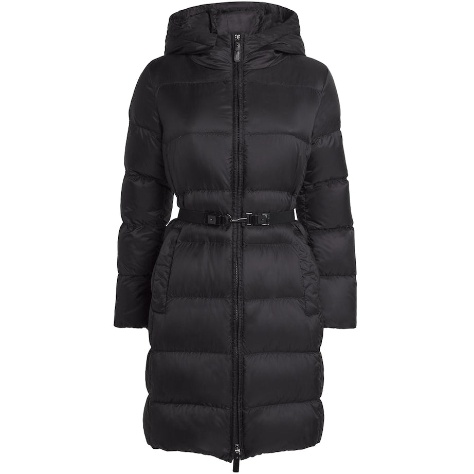 Max Mara Black Down Quilted Longline Jacket