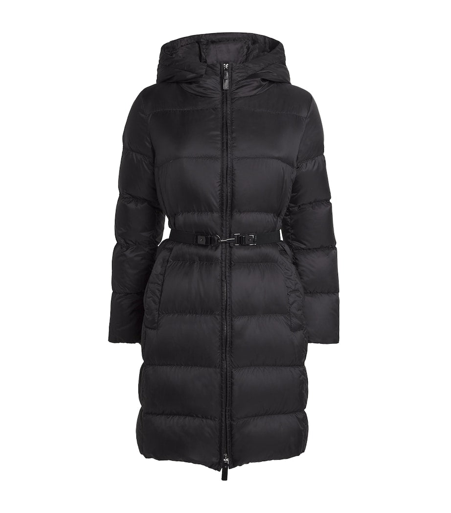 Max Mara Black Down Quilted Longline Jacket