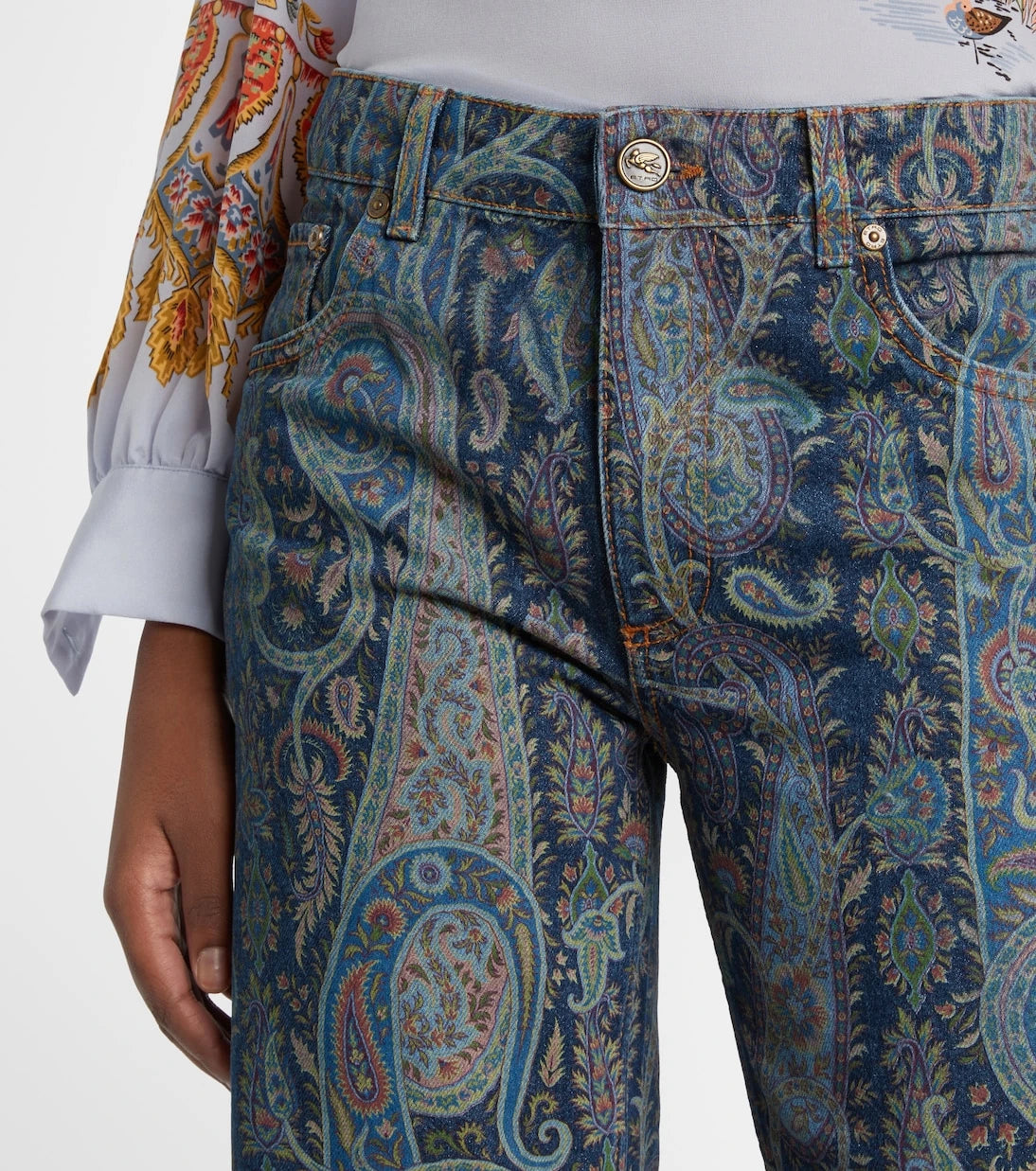 Etro - Printed flared jeans