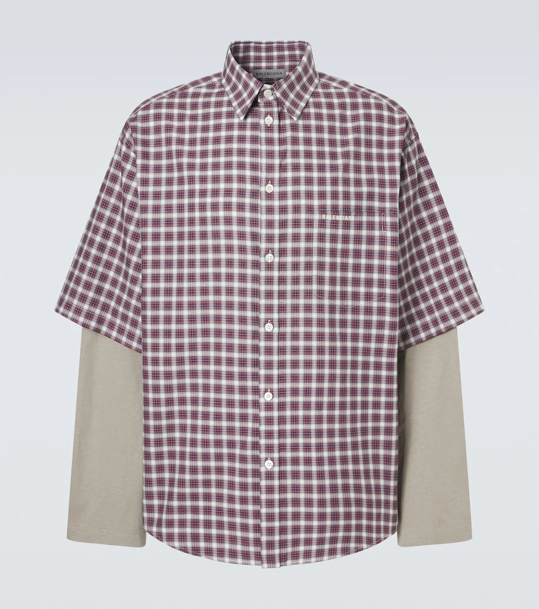 Balenciaga - Layered checked cotton shirt